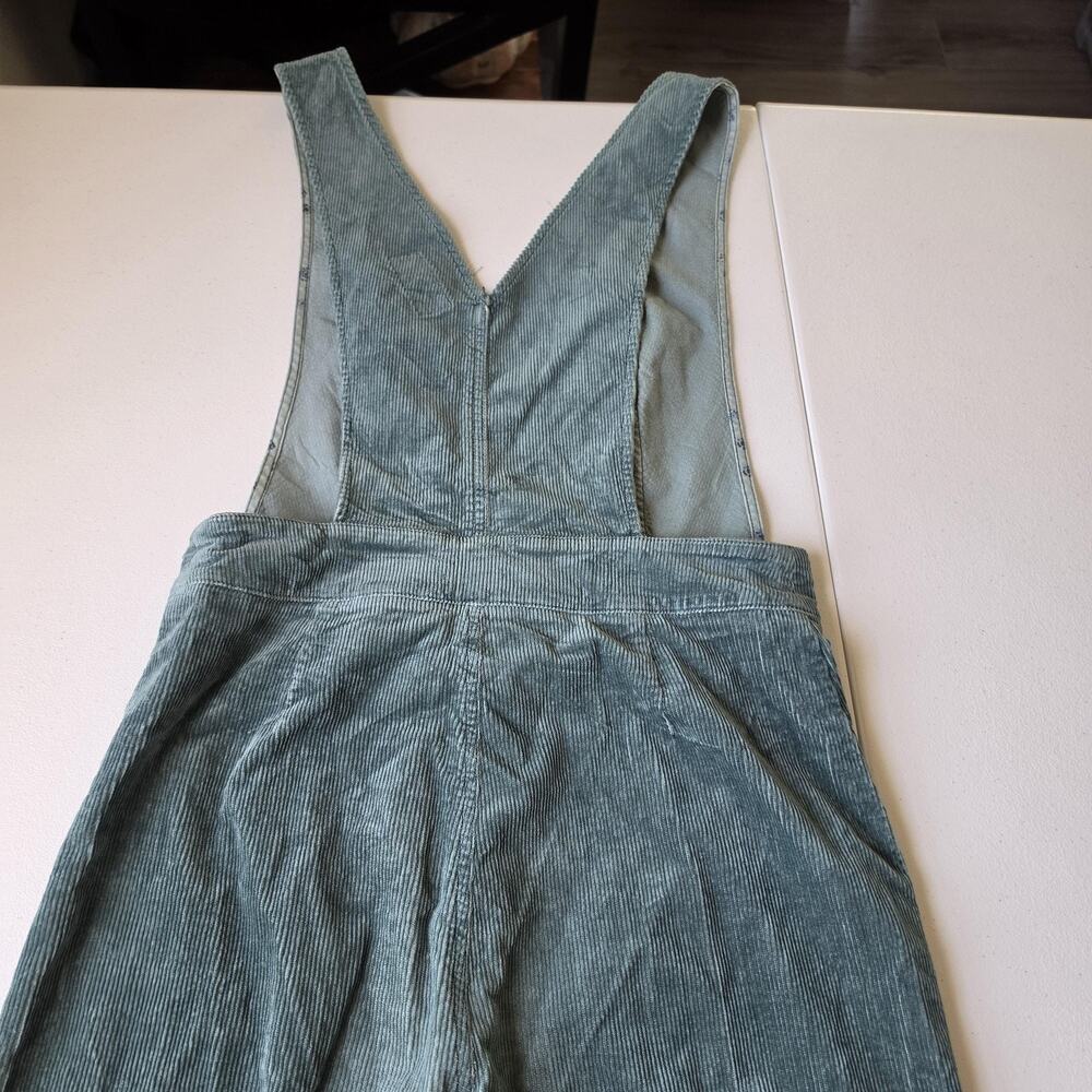 Pilcro Overalls Womens 27 Green Corduroy V Neck Wide Leg Zip Front Pockets - Picture 4 of 13